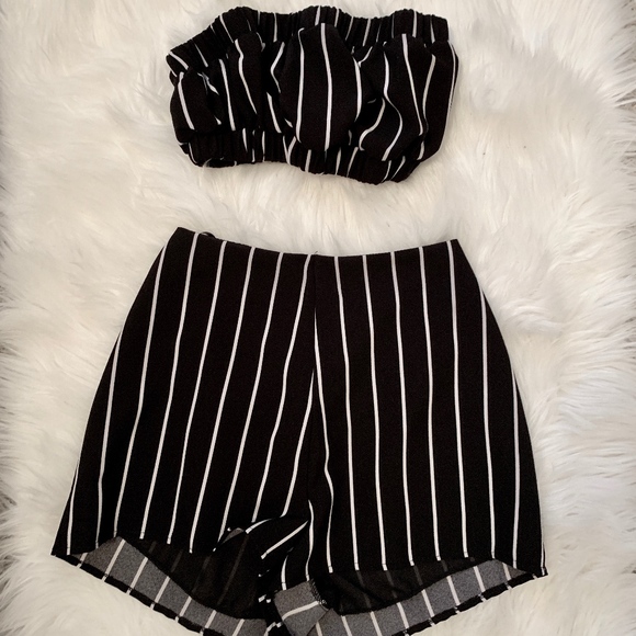 LF Striped Love Two Piece Set Shorts and Bandeau - Picture 1 of 5